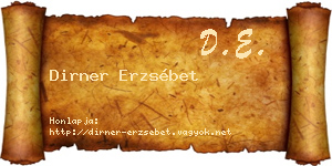 Dirner Erzsébet névjegykártya